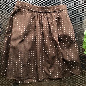 GAP Flared Polka Dot Skirt Brown Size XS